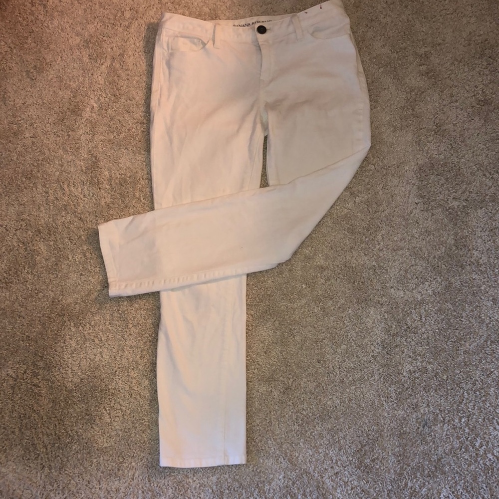 Banana Republic white skinny jeans
